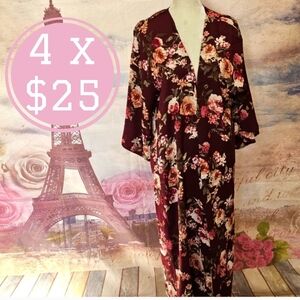 Les Amis Floral Kimono Robe Sz L